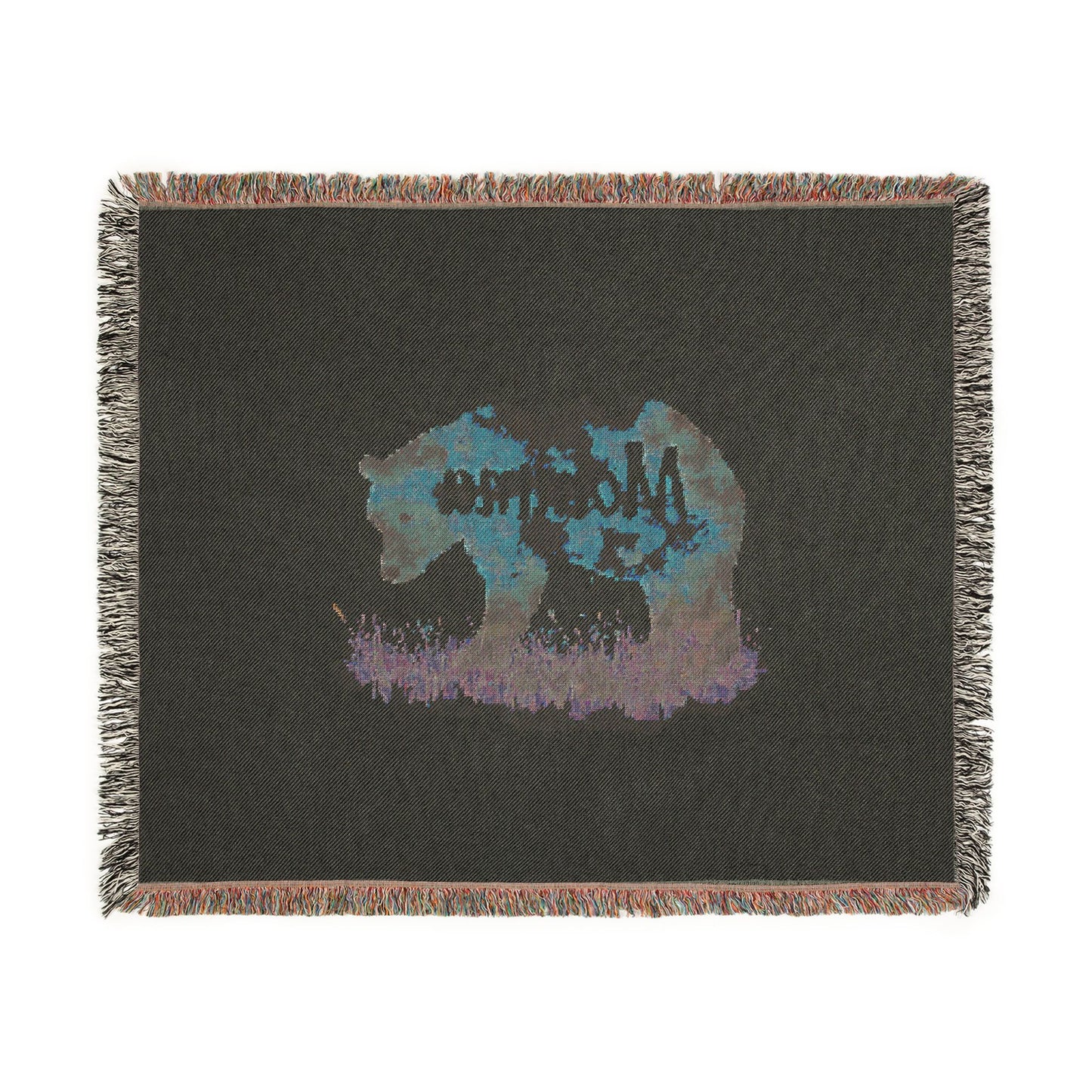 Momma Bear Woven Blanket — Rustic Bear Mom Throw for Cabin, Mother's Day & Nature Lovers