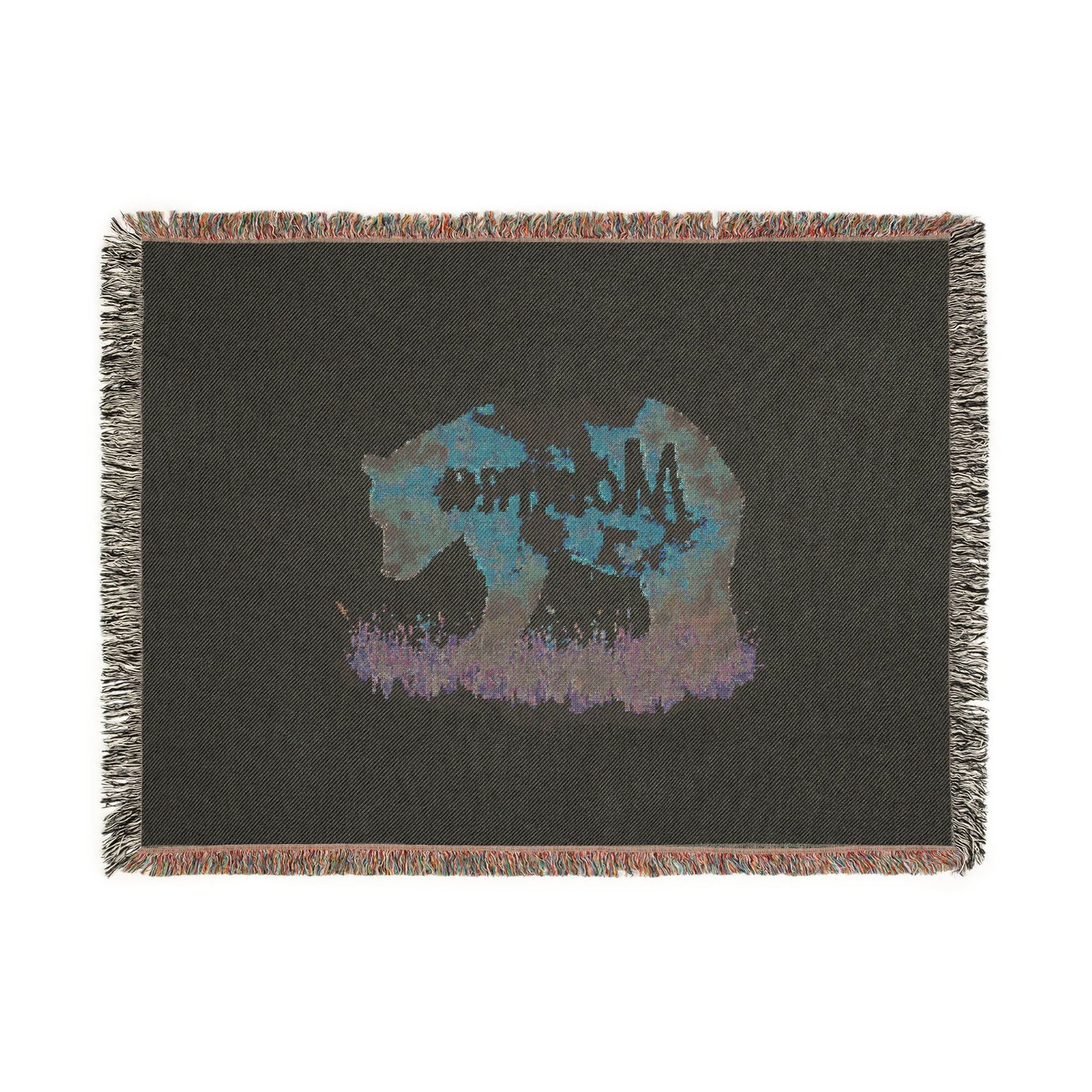 Momma Bear Woven Blanket — Rustic Bear Mom Throw for Cabin, Mother's Day & Nature Lovers