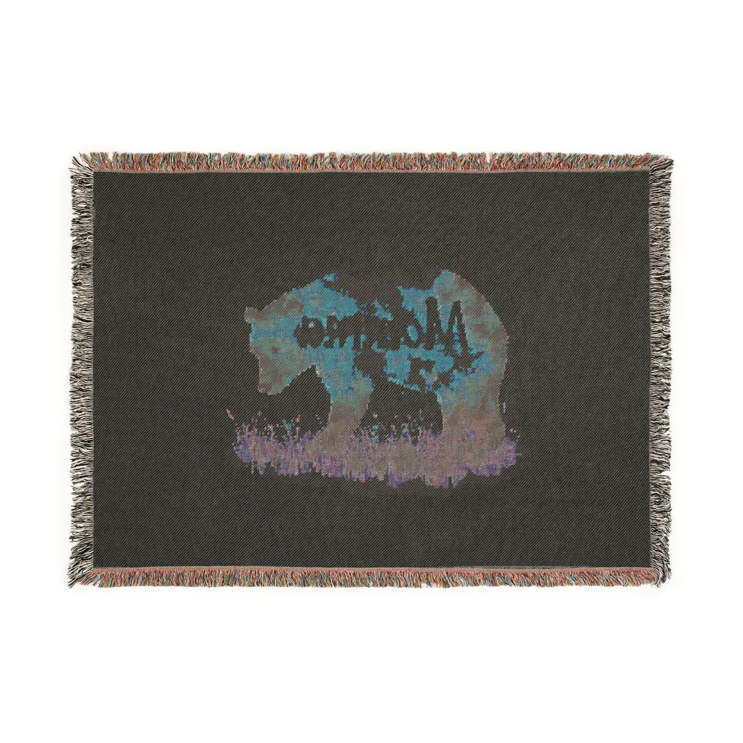 Momma Bear Woven Blanket — Rustic Bear Mom Throw for Cabin, Mother's Day & Nature Lovers