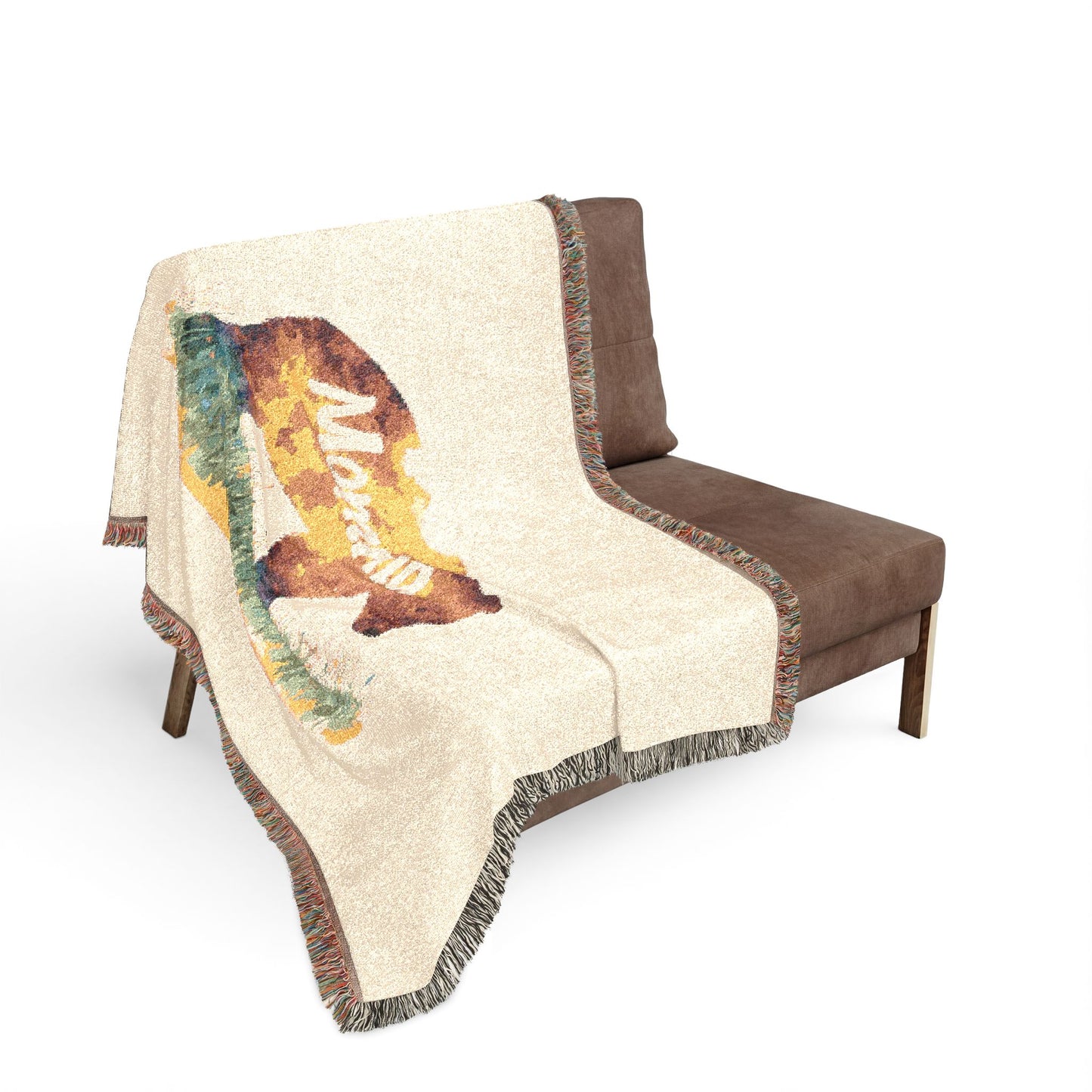Momma Bear Woven Blanket — Rustic Bear Mom Throw for Cabin, Mother's Day & Nature Lovers